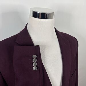 Pierre Loren 42L Blazer Dark Red Knit Silver Two Button Double Vented Poly Blend